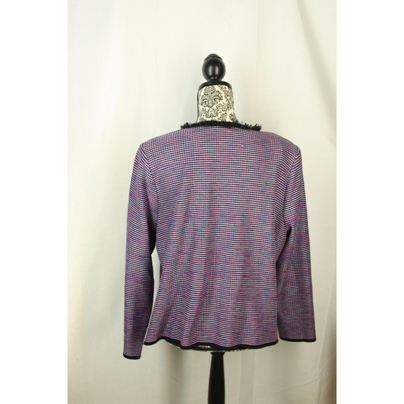 Exclusively Misook Size Petite XL Purple Black Fringe Blazer Womens - Picture 5 of 6